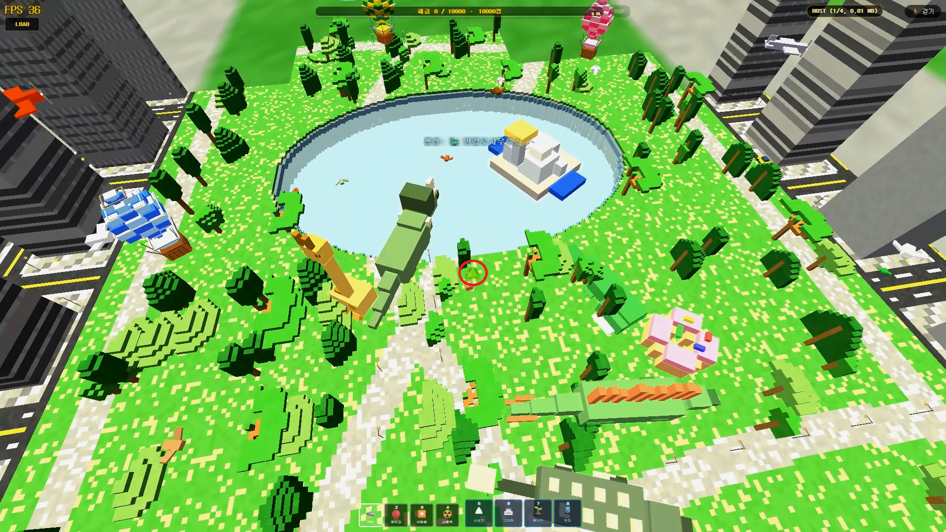 Scanning the Manhattan skyline for a close-combat target. The green triangle marks an enemy in melee range.